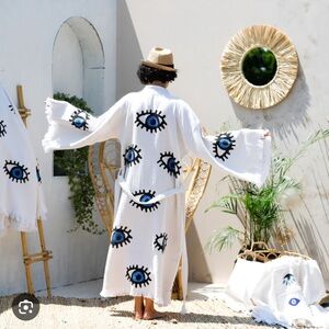 Turkish Evil Eye Long Robe/ Kimono